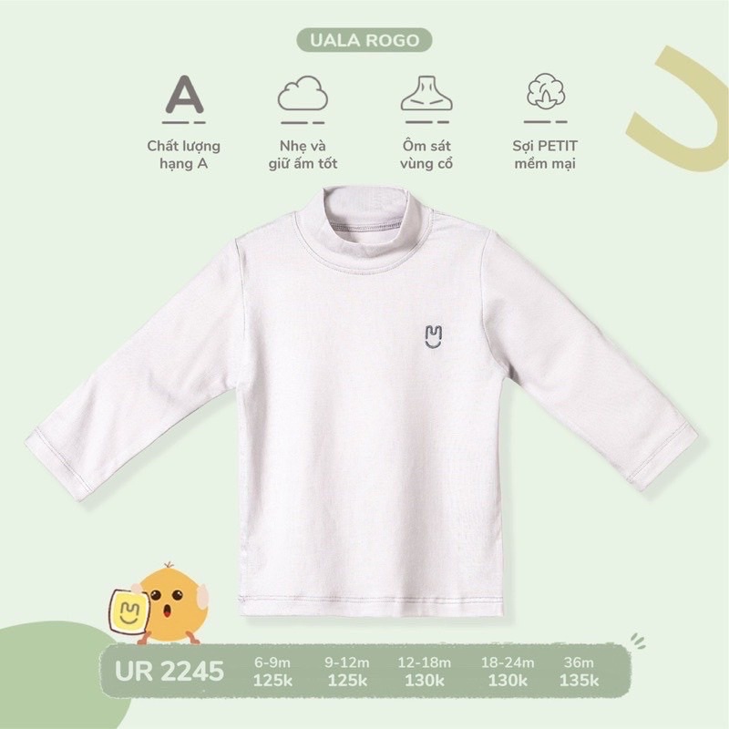 UALA ROGO chính hãng - Áo giữ nhiệt vải petit size 6-9M, 9-12M,12-18M,18-24M, 36M