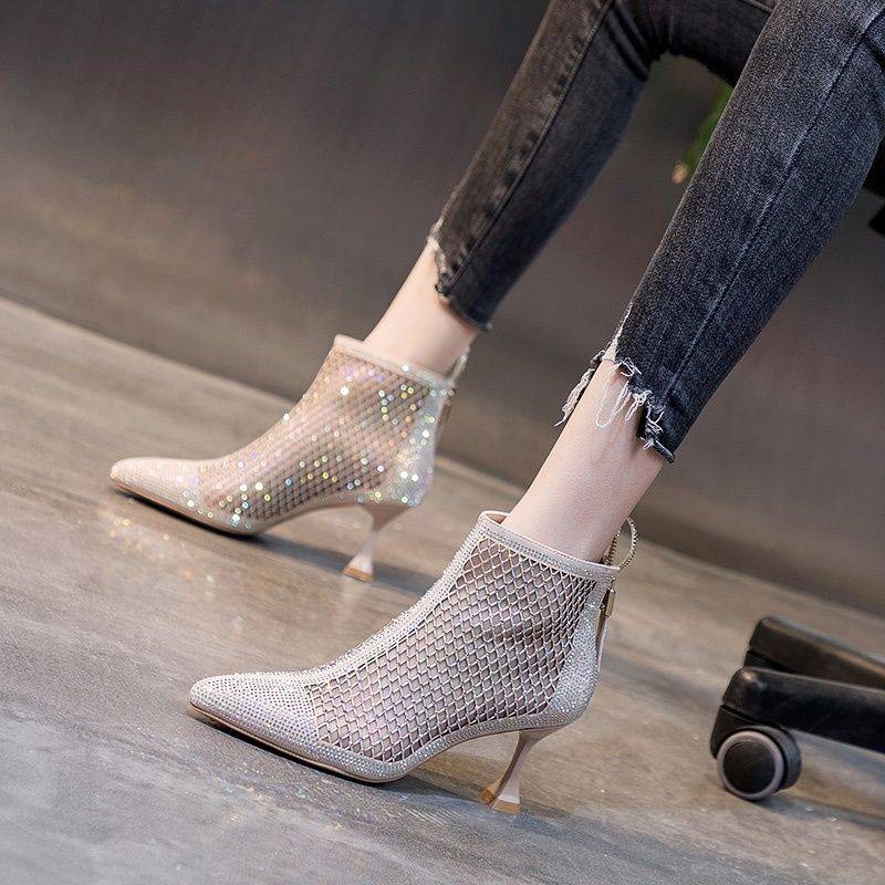 Giày,2021, MỚI, Hollow Mesh Summer, Fine with, Sharp, Martin Boots