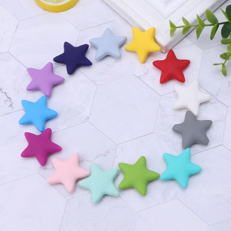 Set 10 Hạt Silicone Làm Đồ Gặm Mọc Răng DIY Cho Bé Sơ Sinh