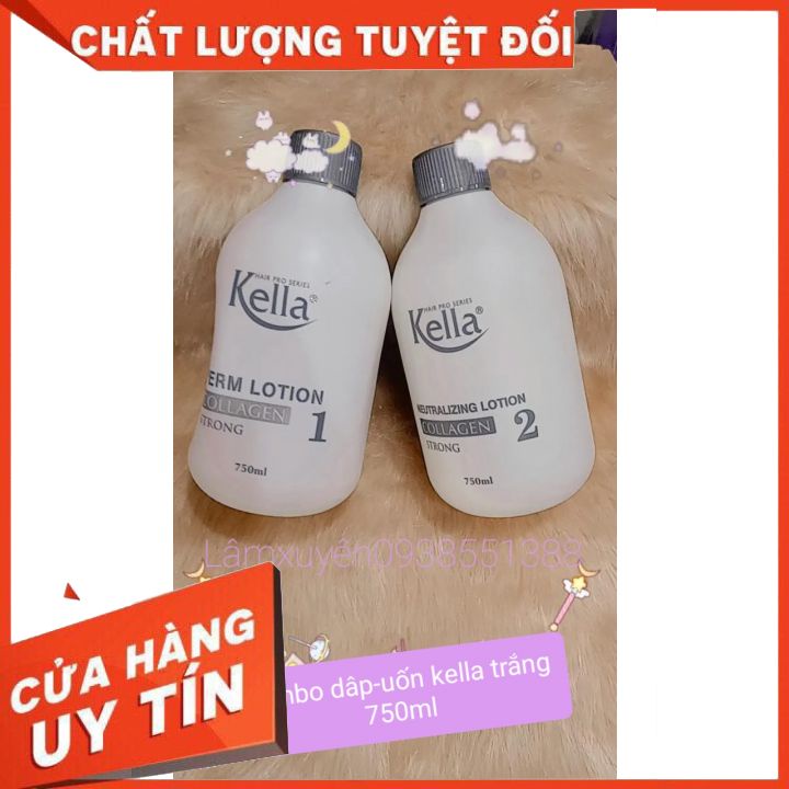 Bộ DẬP-UỐN COLLAGEN KELLA TRẮNG 750MLFREESHIPduỗi tóc thẳng tự nhiên ,mềm mượt ,lưu giữ độ ẩm, bảo vệ tóc [chính hãng]