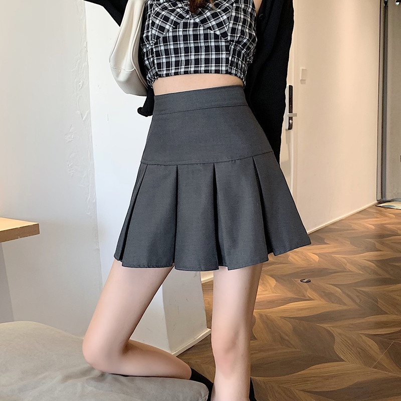 Chân Váy Chữ A Lưng Cao Xếp Ly Thời Trang Hàn Quốc Cho Nữ