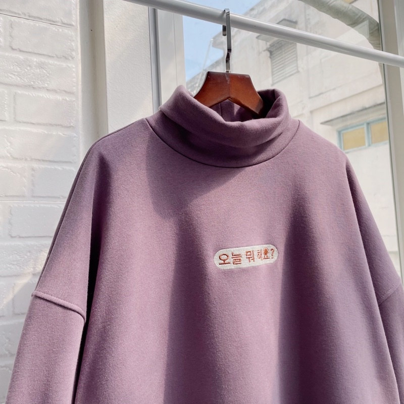 Áo sweater nỉ, cổ lọ
