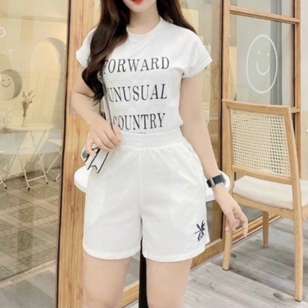 Quần short đũi_quần sooc đùi đũi thêu hoa cạp chun siêu Hot_556 mầu trắng, babydoll ulzzang mềm nội y xanh