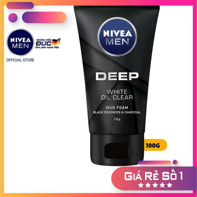 Sữa rửa mặt Nivea Men Deep White Oil Clear 100g - 84415