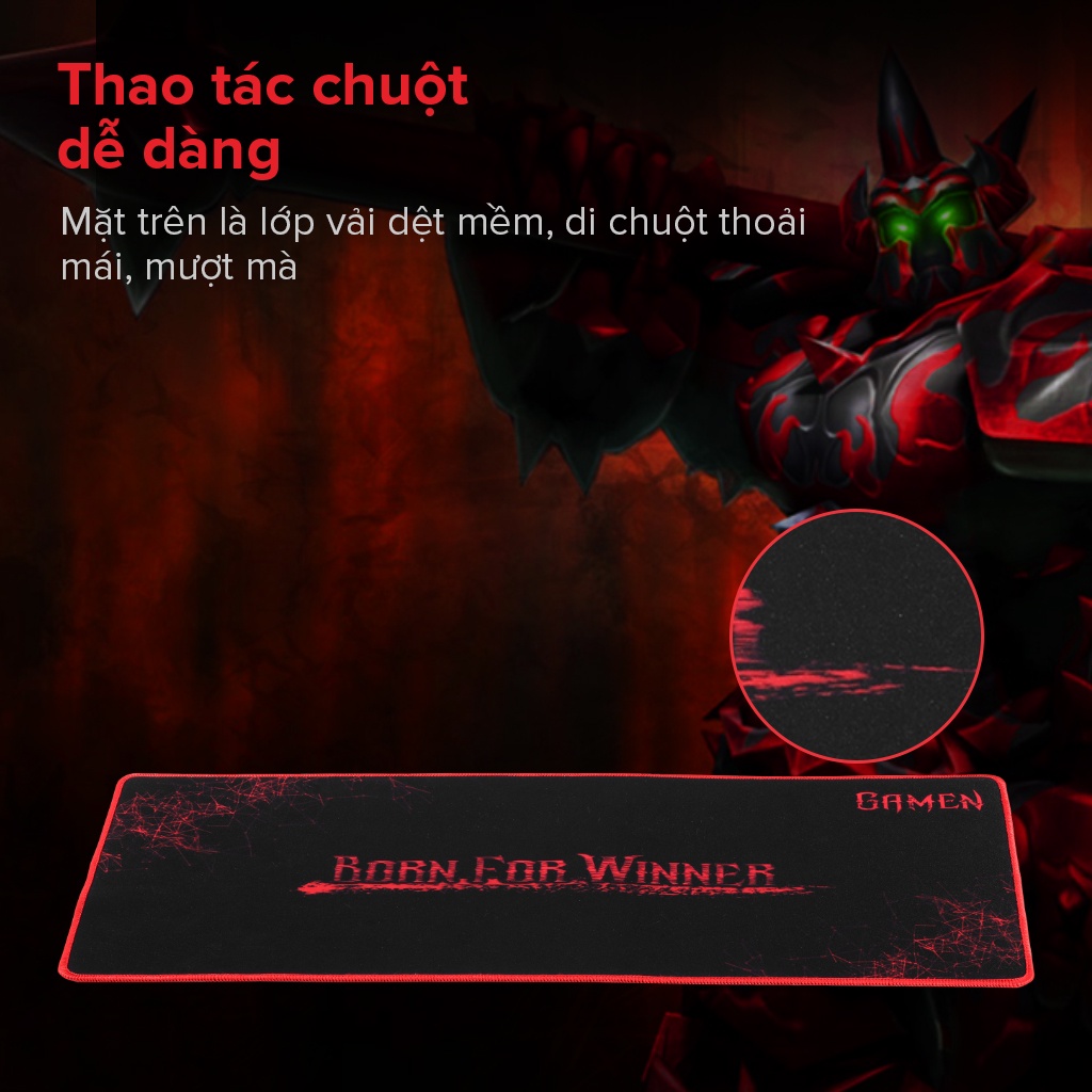 Tấm lót chuột Gamen GP-XL bàn di chuột kiểu dáng gaming kích thước lớn 70 x 30 cm