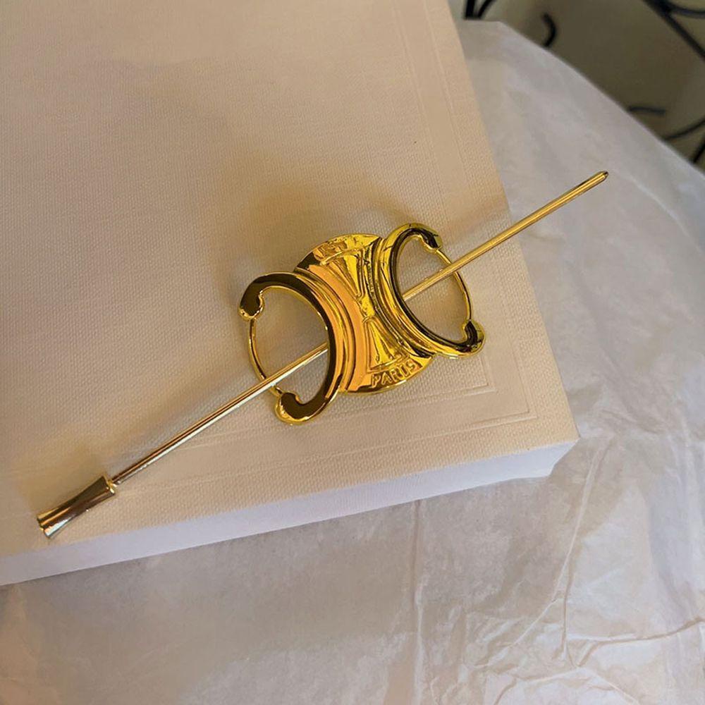 Trâm Cài Tóc Kim Loại Chữ C Phong Cách Vintage Thanh Lịch Cho Cô Dâu