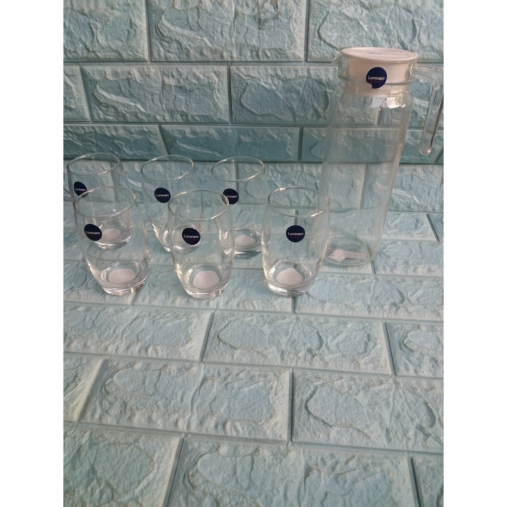 Bộ bình và 6 ly thủy tinh Luminarc
