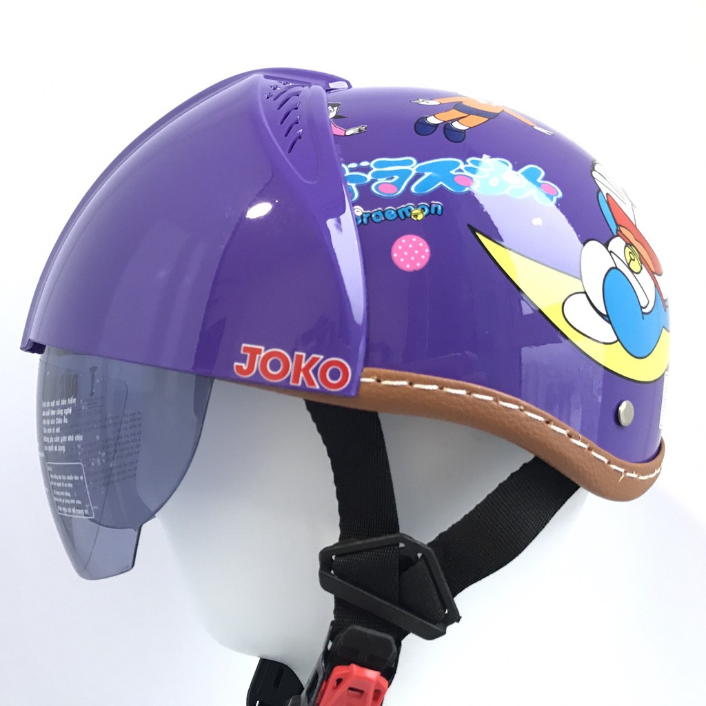 Mũ bảo hiểm trẻ em cao cấp - Joko tím Doreamon
