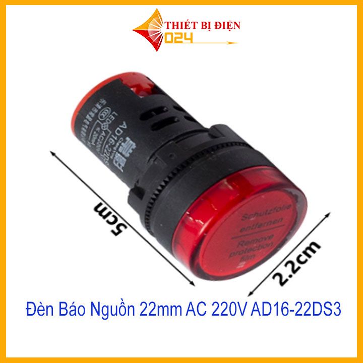 Đèn Báo Nguồn 22mm AC 220V AD16-22DS3