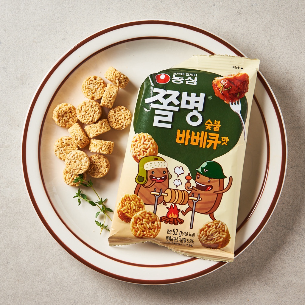 NONGSHIM) Snack Mỳ Tôm BBQ - 농심) 쫄병바베큐 82G
