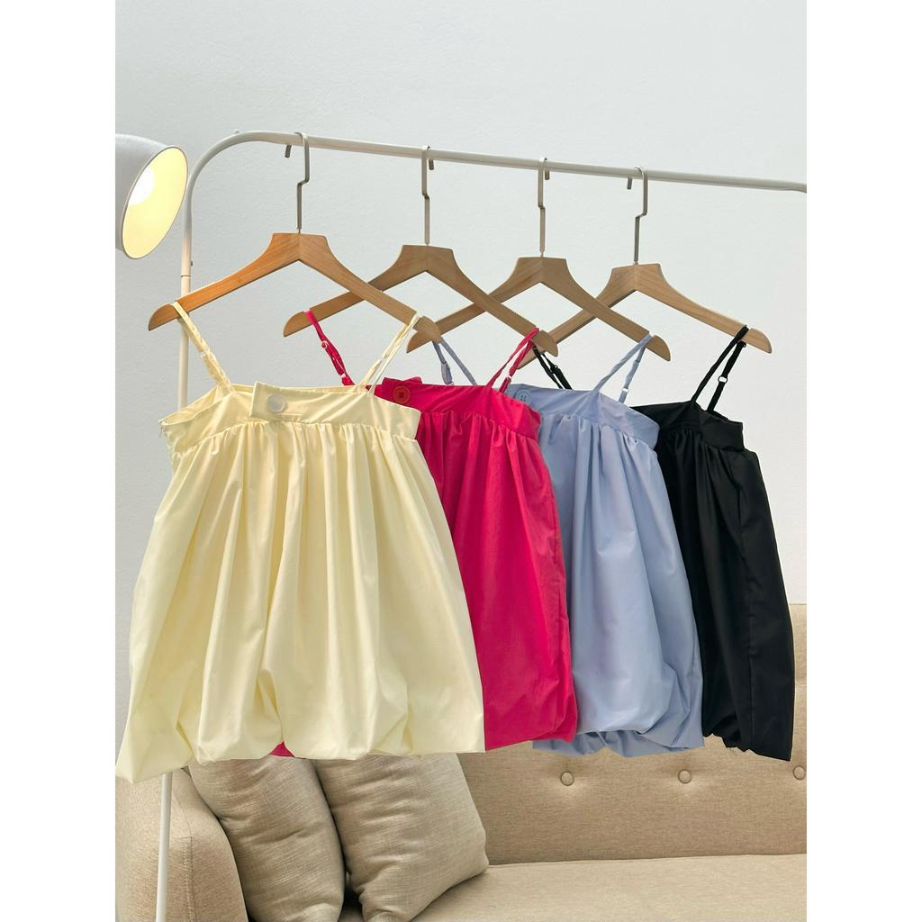 Áo babydoll hai dây khuy cúc trước chất đũi mềm mại - 29feb.closet - A262