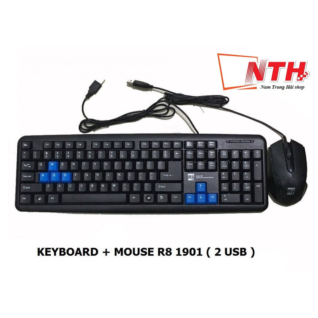 [Tặng lót chuột x88] COMBO Bộ bàn phím và chuột có dây R8 1901 | WebRaoVat - webraovat.net.vn