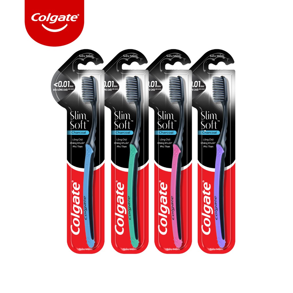 Bàn Chải Đánh Răng Colgate SlimSoft Charcoal Siêu Mềm ( Màu Ngẫu Nhiên )