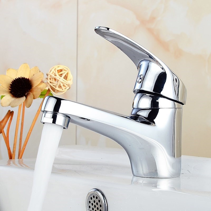 Vòi lavabo lạnh KAGAWA thân lùn chất đồng thau sáng bóng cao cấp phong cách hiện đại tiêu chuẩn châu âu  (LL_5122)