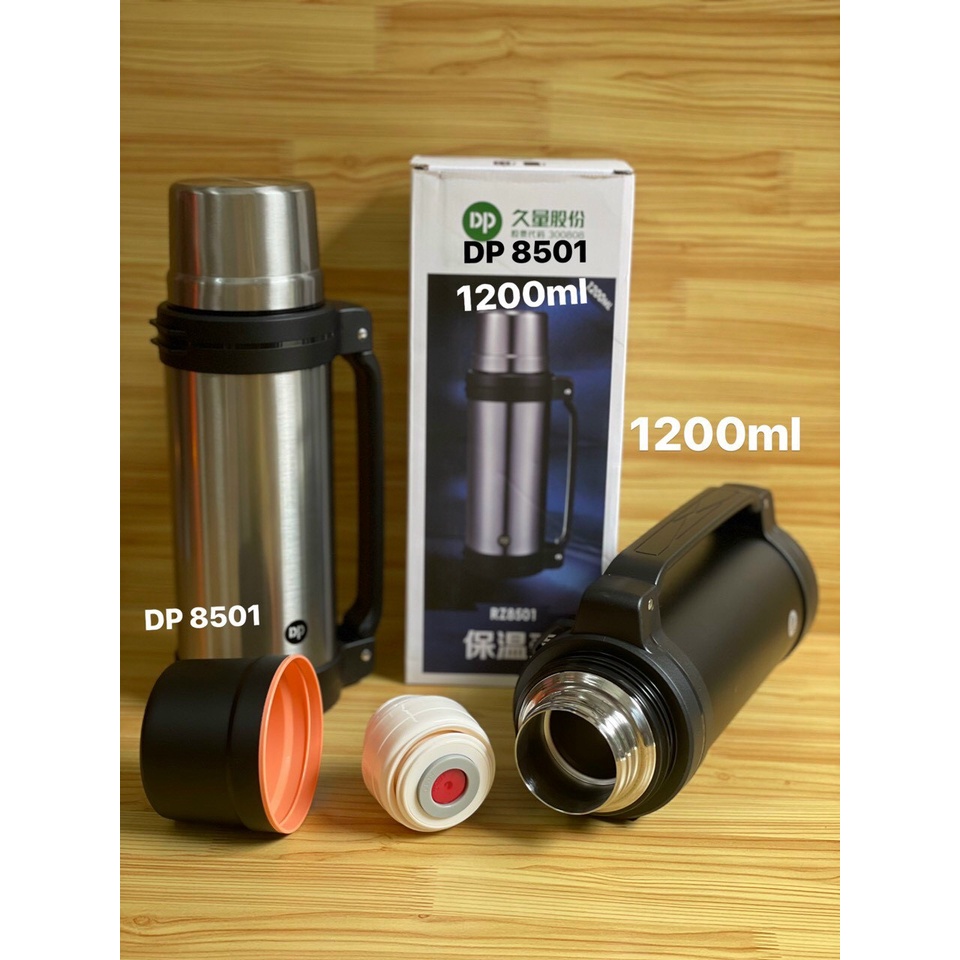 [HÀNG DP] Bình giữ nhiệt cao cấp 1200ml có nắp lọc trà tiện lợi lõi inox 304 không gỉ, giữ nước tốt DP8501