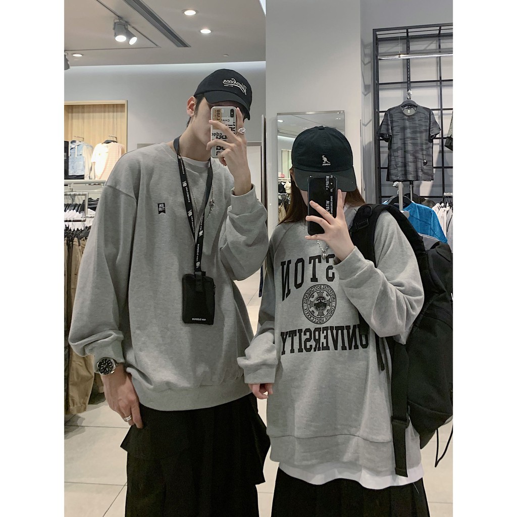 Áo Sweater Nam Nữ Boston - Áo Thu Đông Chất Nỉ Ngoại Mềm Mịn Màu Xám Unisex X.Store | BigBuy360 - bigbuy360.vn