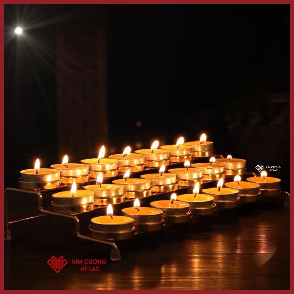 Nến Bơ Tự Nhiên Trang Trí Bàn Thờ Mật Tông [Kim Cương Hỷ Lạc] Không Khói Cháy 4 Tiếng, Nến Bơ Cúng Dường