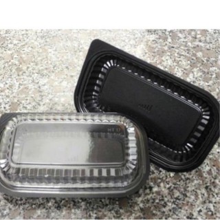 [HANG HOT] 100 hộp nhựa sushi HT17 dùng 1 lần đế đen