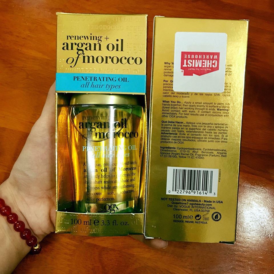 Tinh Dầu Dưỡng Tóc OGX Renewing Argan Oil Of Morocco Penetrating Oil Dry &amp; Coarse hair 100ml