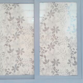 Decal dán kính/kiếng hoa lá trắng 300cm*45cm