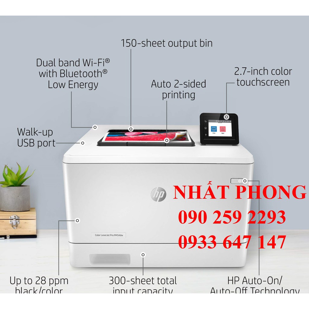 Máy in màu HP LaserJet Pro M454dw - IN 2 MẶT / WIFI