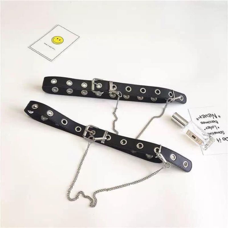 Thắt Lưng Dây Xích, Dây Nịt Bụng, Dây Lưng Khuyên Lỗ Có Xích
