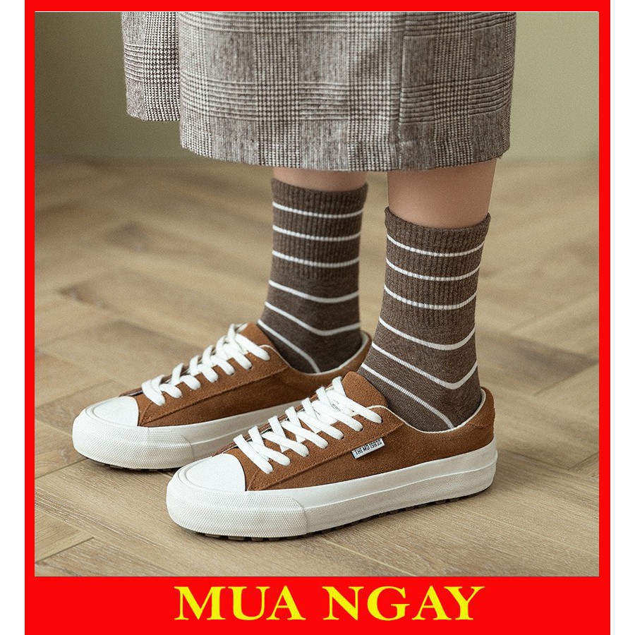 Tất Nam Nữ Cổ Cao Kẻ Full Vintage Hàn Quốc TN71