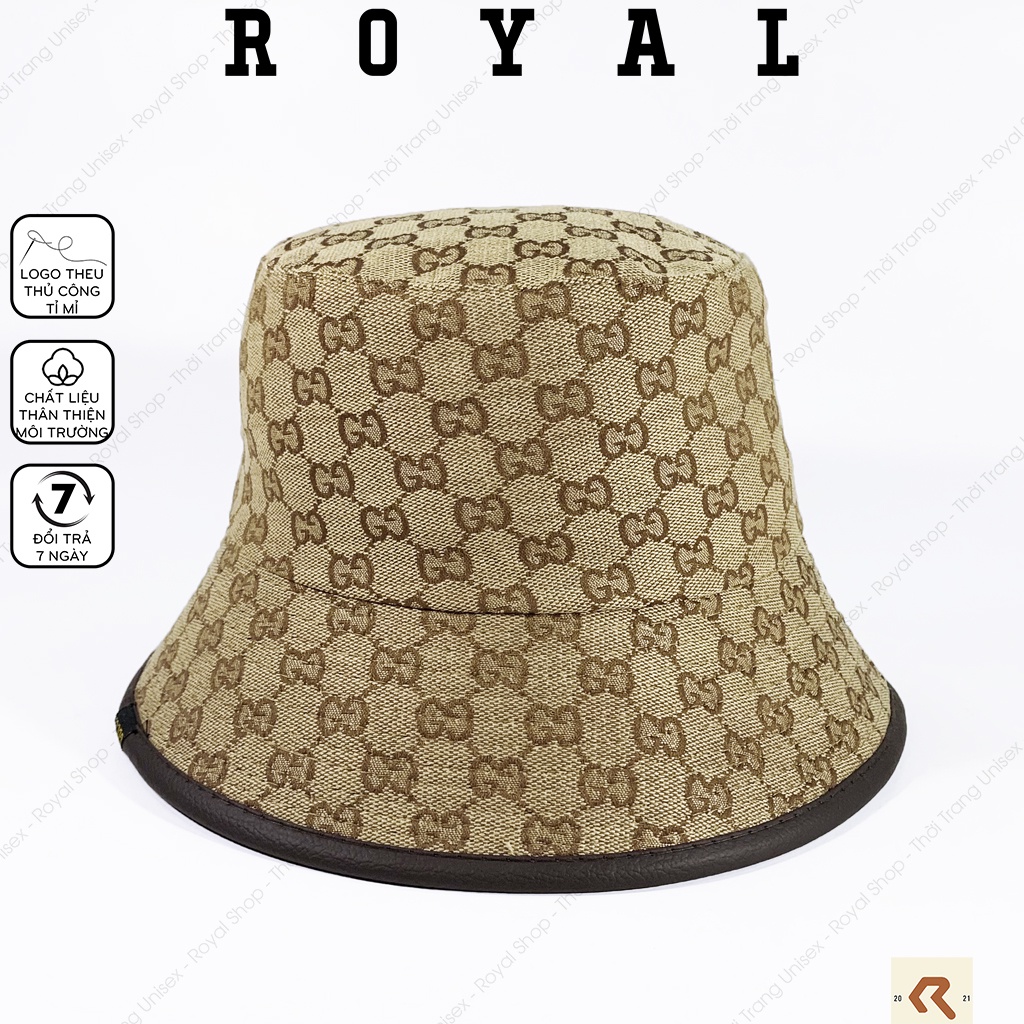 Mũ Bucket gucci Nón Bucket Tai Bèo Nam Nữ GC Vải Kaki Cotton 2 lớp Unisex - Royal Shop