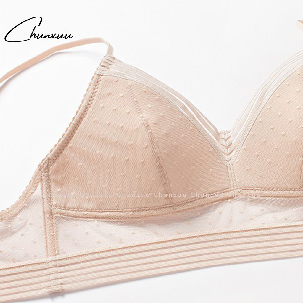 Áo bra nữ chữ U hở lưng CHUNXUU thiết kế mút mỏng không gọng phối ren quyến rũ - AV16