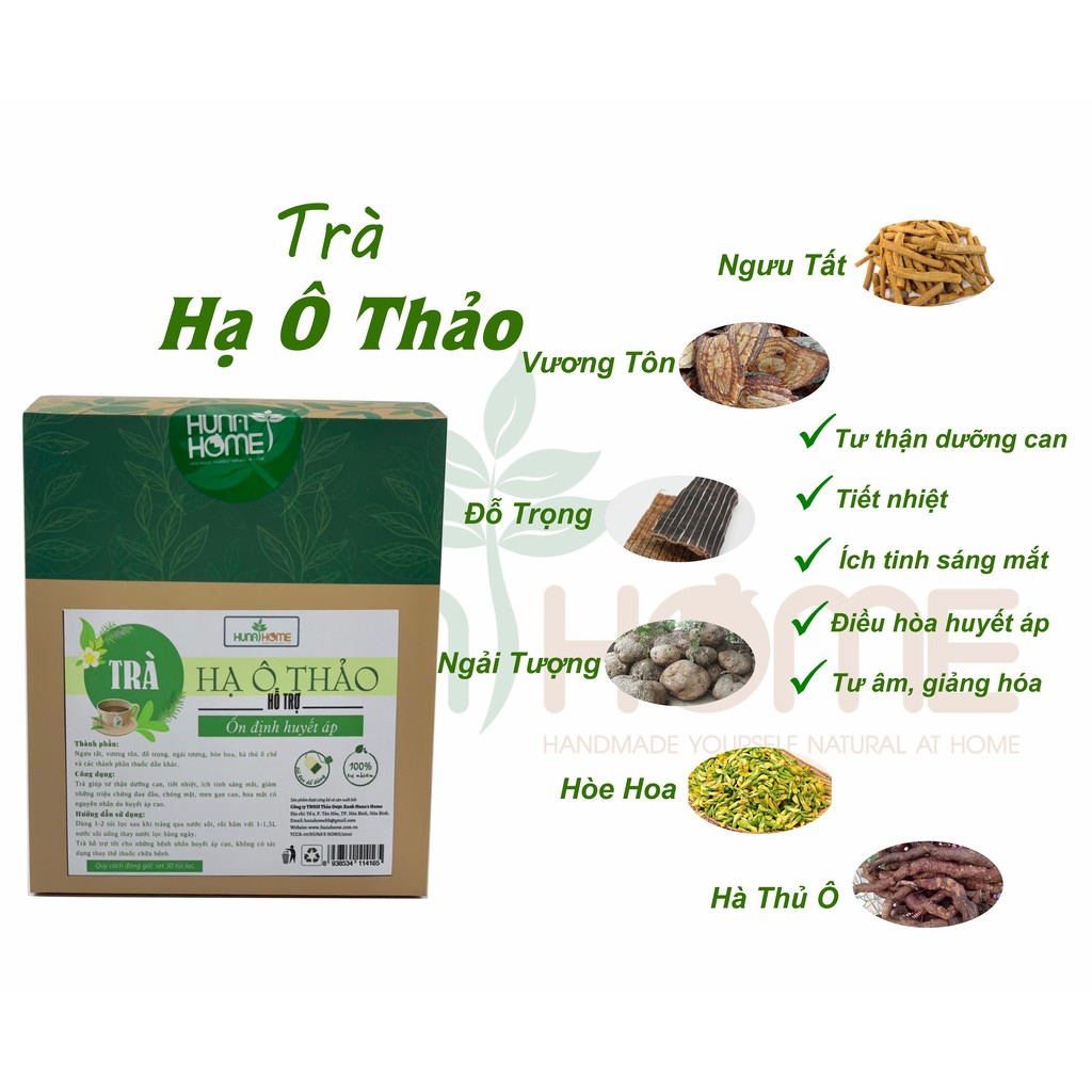 Trà Hạ Ô Thảo Huna's Home - trà thảo dược hỗ trợ ổn định huyết áp