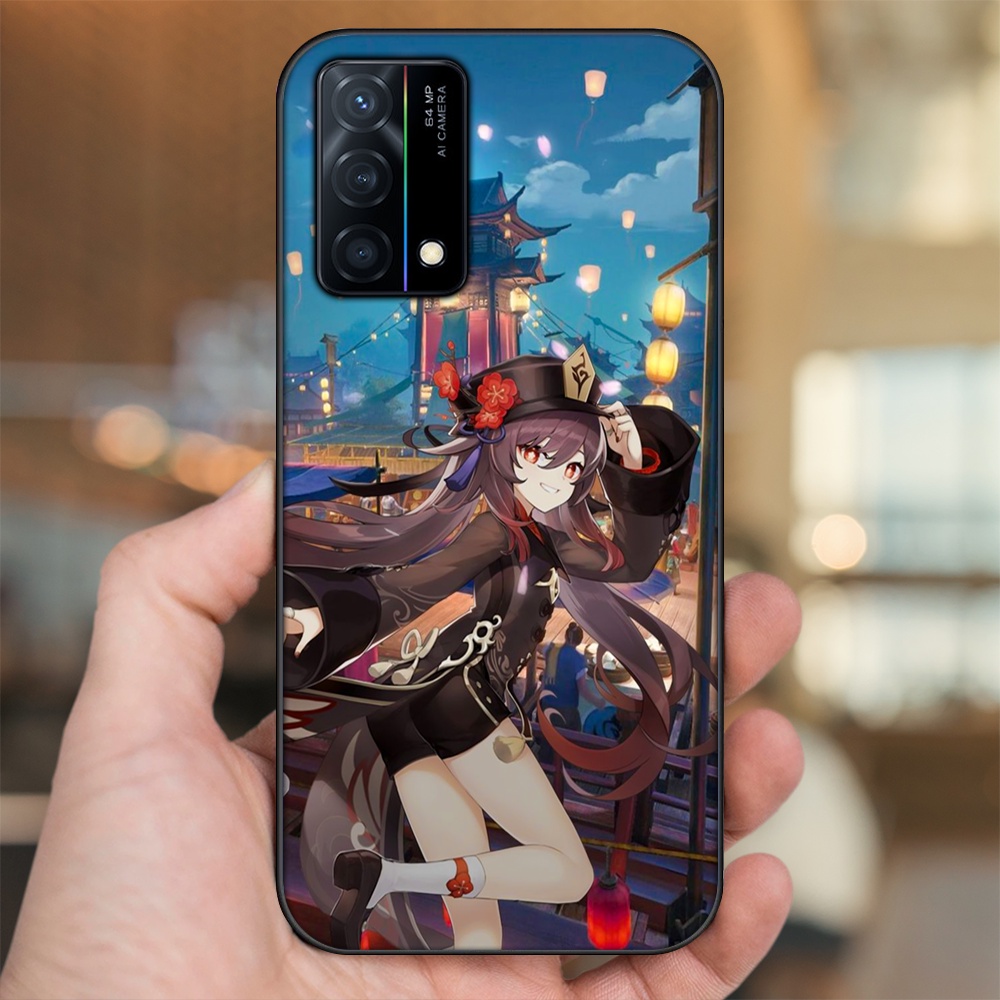 Ốp lưng Oppo K9 viền đen in hình Hutao Genshin Impact