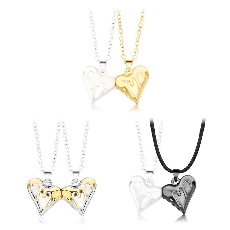 Flgo 1 Cặp Vòng cổ Nam Châm Hình Trái Tim Cho Cặp Đôi Sáng Tạo