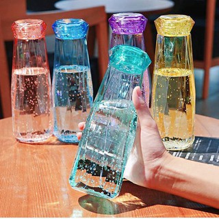 Bình đựng nước thủy tinh kim cương trong suốt ❣️ Freeship ❣️ Bình thủy tinh đựng nước dung tich 500ml