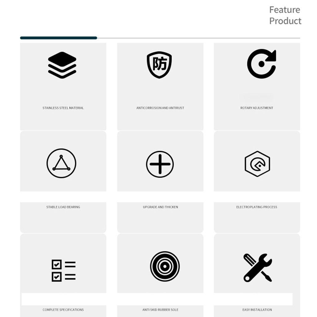 1 Chân Đồ Nội Thất Bằng Thép Không Gỉ Có Thể Điều Chỉnh Độ Dài