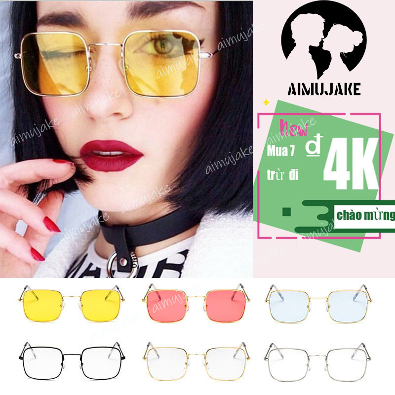 Kính mát gọng chữ nhật màu kẹo thời trang cho nam nữ | BigBuy360 - bigbuy360.vn