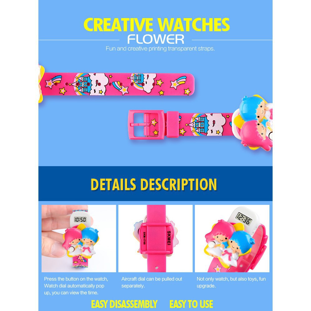 SKMEI 1749 Fashion Cartoon Children's Electronic Watch High Quality Waterproof Toy Gift Bracelet