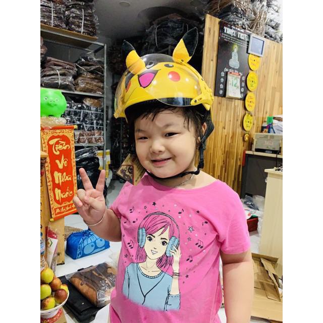 Mũ Bảo Hiểm Trẻ Em Cho Bé Từ 3-6 Tuổi Pikachu V&S Helmet, Mũ Bảo Hiểm Cho Bé Có Kính Siêu Nhẹ - PKC01