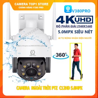 Camera Ip WiFi Ngoài Trời V380 Pro C12HD 5.0Mpx Cực Nét, Theo Dõi Chuyển Động Thông Minh
