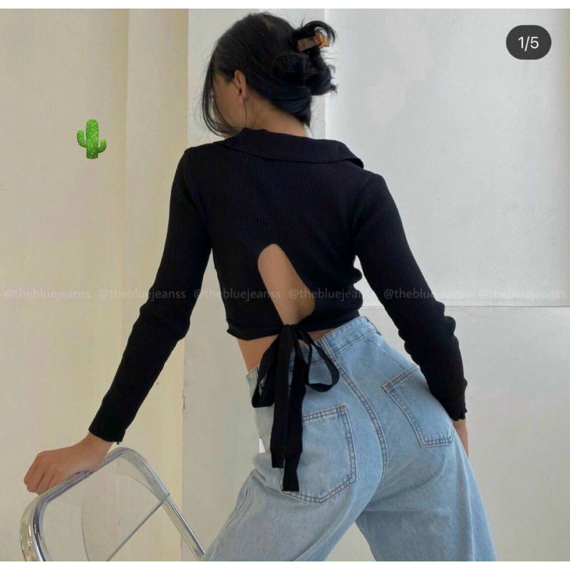 Áo croptop cổ V hở lưng siêu hot (A15.BC)