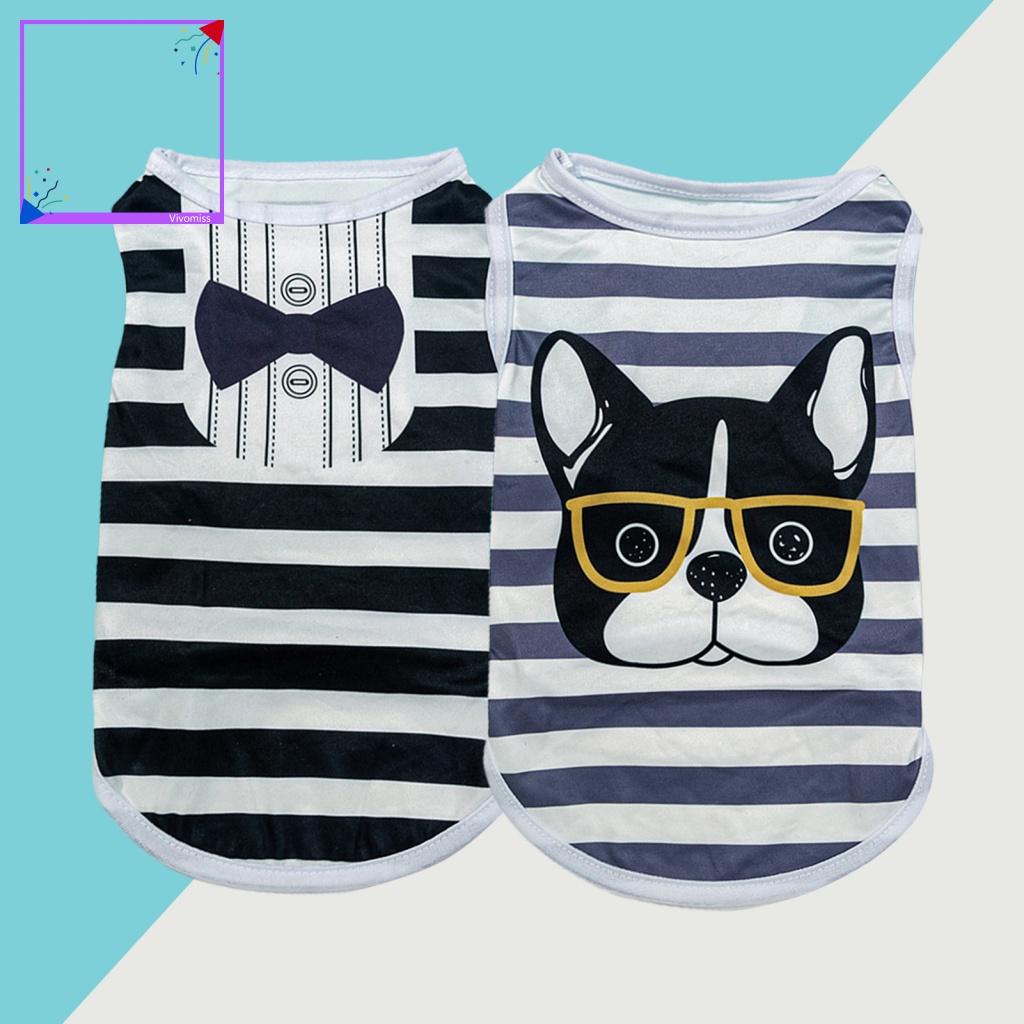 Bộ Đồ Ngủ Pijama Vải Mềm Họa Tiết Kẻ Sọc Cho Thú Cưng