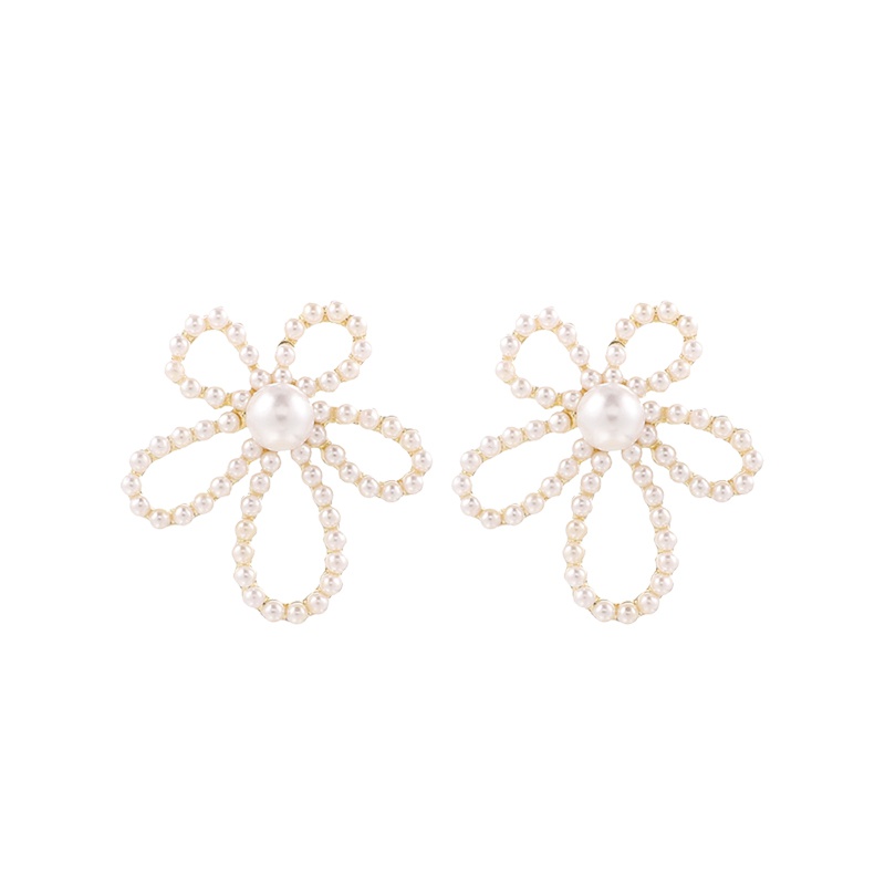 Đôi Khuyên Tai Hình Hoa Đính Kim Cương Giả Thời Trang Cho Nữ