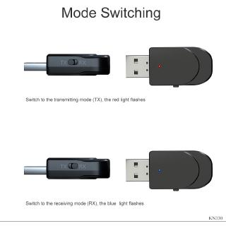 USB nhận tín hiệu Bluetooth 5.0 2 trong1 KN300