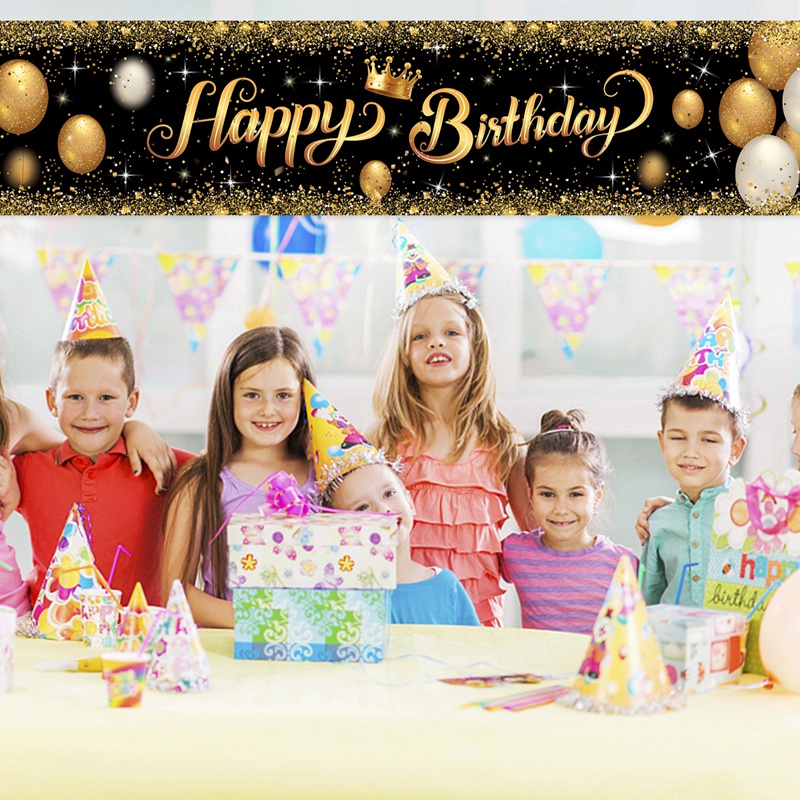 Dây Treo Trang Trí Tiệc Sinh Nhật 40*180cm In Chữ Happy Birthday