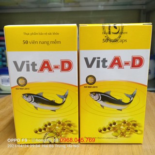 Dầu cá VitA-D hộp 50 viên nang mềm