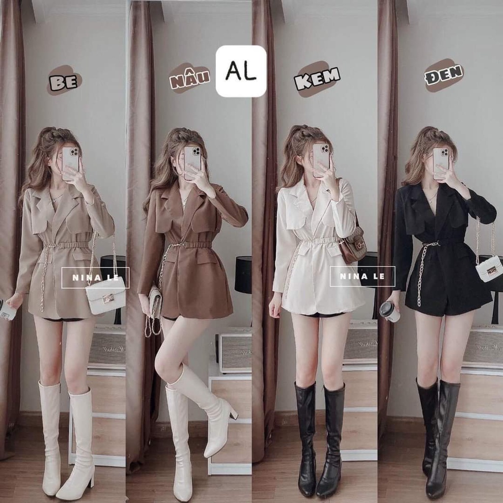 áo manto blazer kèm đai đủ màu hot hit