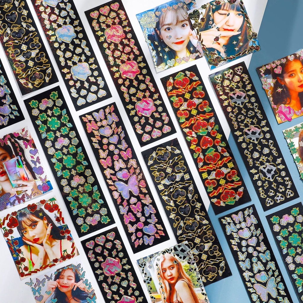 Sticker PVC Kim Tuyến Viền Vàng Dreamy Trang Trí Toploader
