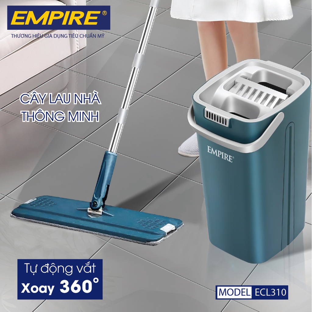 Cây lau nhà tiết kiệm nước thông minh, tự vắt xoay 360 độ EMPIRE 310