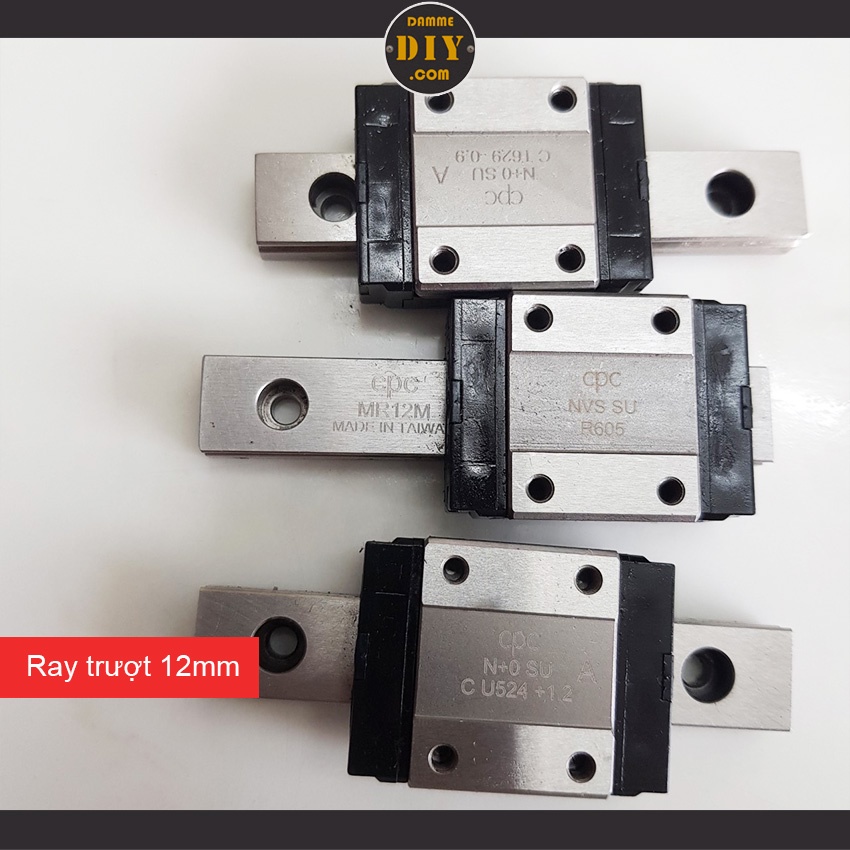 Ray trượt bi bản rộng 12mm hành trình 35mm đến 90mm trượt êm mượt không rơ lắc