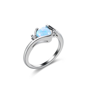 ❤ Nhẫn Bạc opal Hình Trái Tim