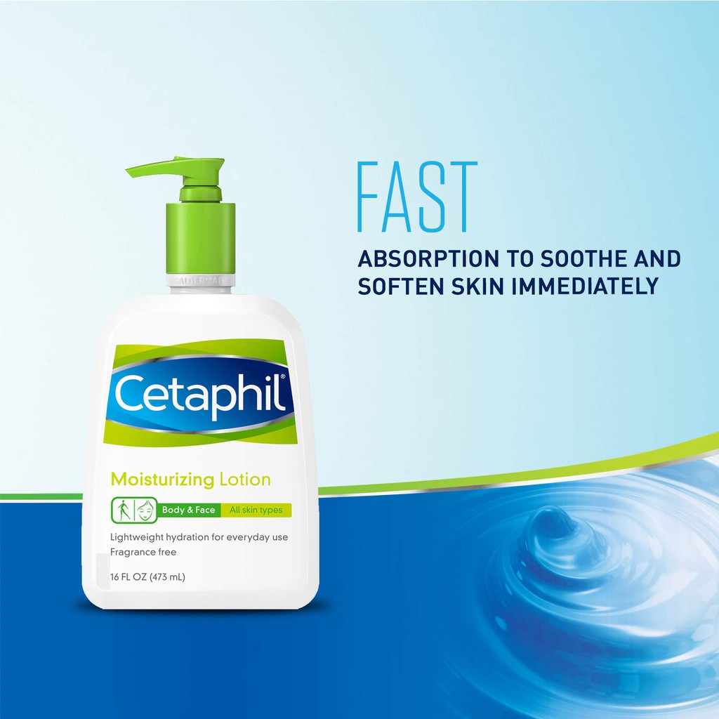 Dưỡng thể giữ ẩm da mặt & cơ thể Cetaphil Moisturizing Lotion for All Skin Types, Body and Face Lotion 473ml (Mỹ)